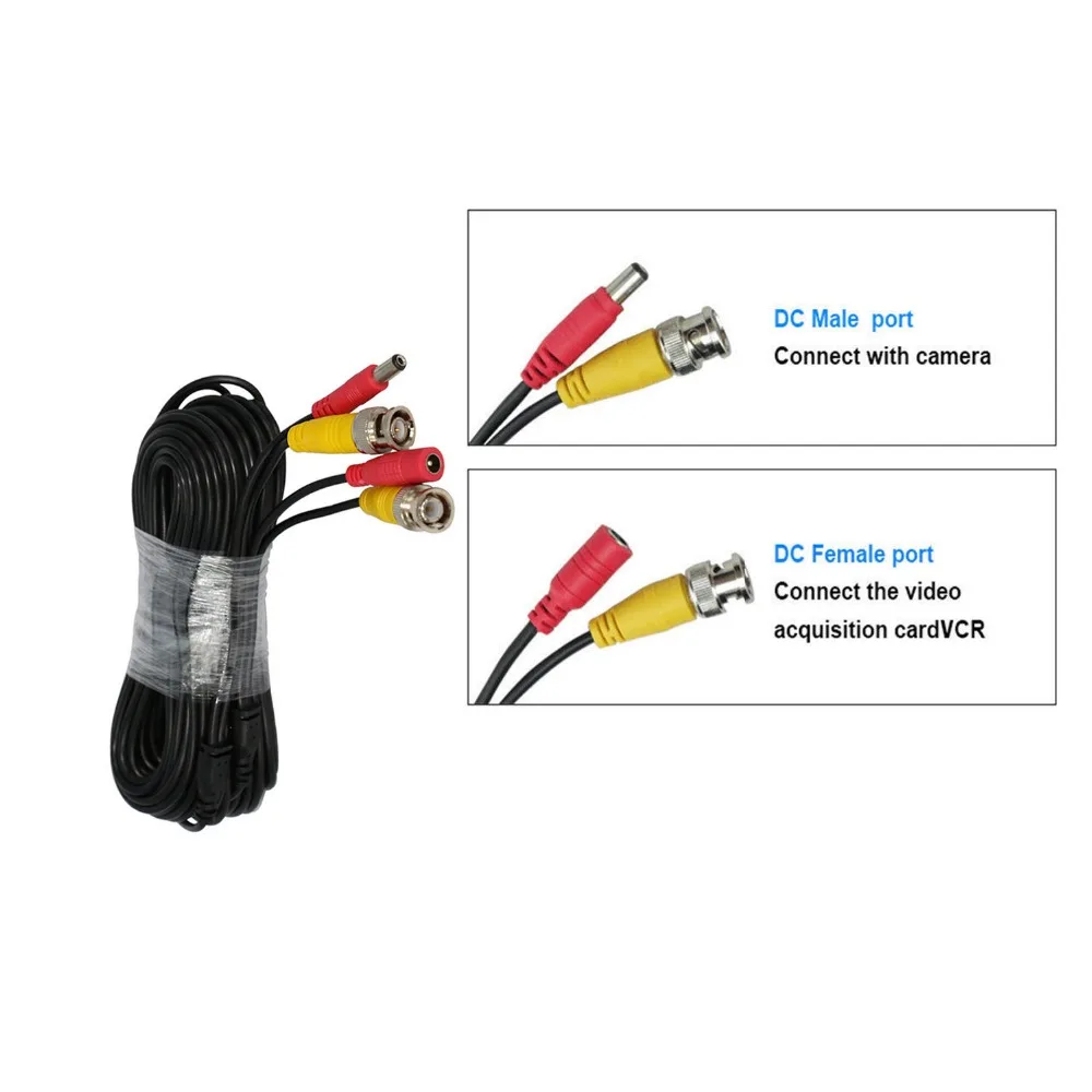 Jennov 30M Meters BNC Video And Adapter Power 12V DC Integrated Cable for Analog 5m 10m 18..3m 20m CCTV DVR Camera System Kit Jennov 30M Meters BNC Video And Adapter Power 12V DC Integrated Cable for Analog 5m 10m 18..3m 20m CCTV DVR Camera System Kit