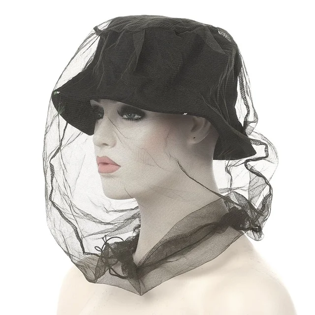 Mini Portable Fishing Hat With Net Mesh Fly Insect Head Cover Fisherman