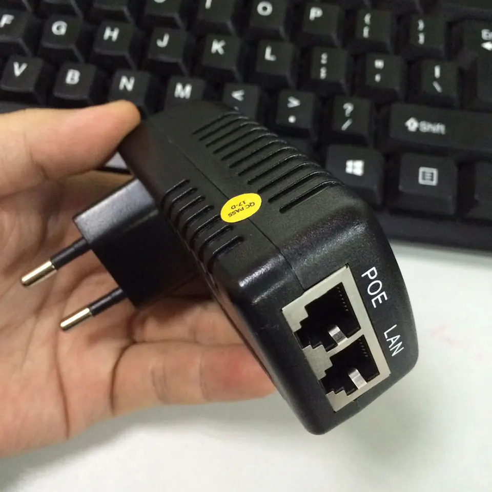 Kruiqi POE сплиттер инжектор 48 В 0.5A PoE настенный адаптер Ethernet для видеонаблюдения CCTV IP