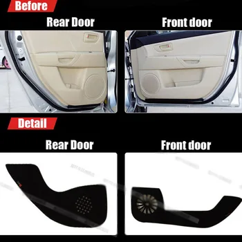 

4pcs Fabric Door Protection Mats Anti-kick Decorative Pads For Mazda 3
