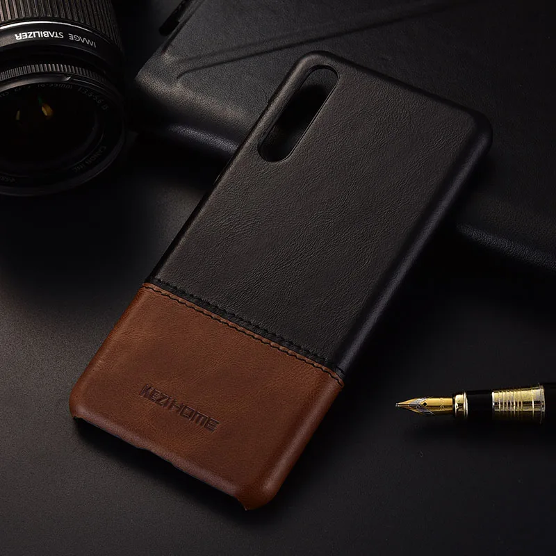 

Luxury For Huawei P20 pro Genuine leather Anti-skid Phone Case Hard PC Back Cover For Huawai P20 pro Full Coverage Capa