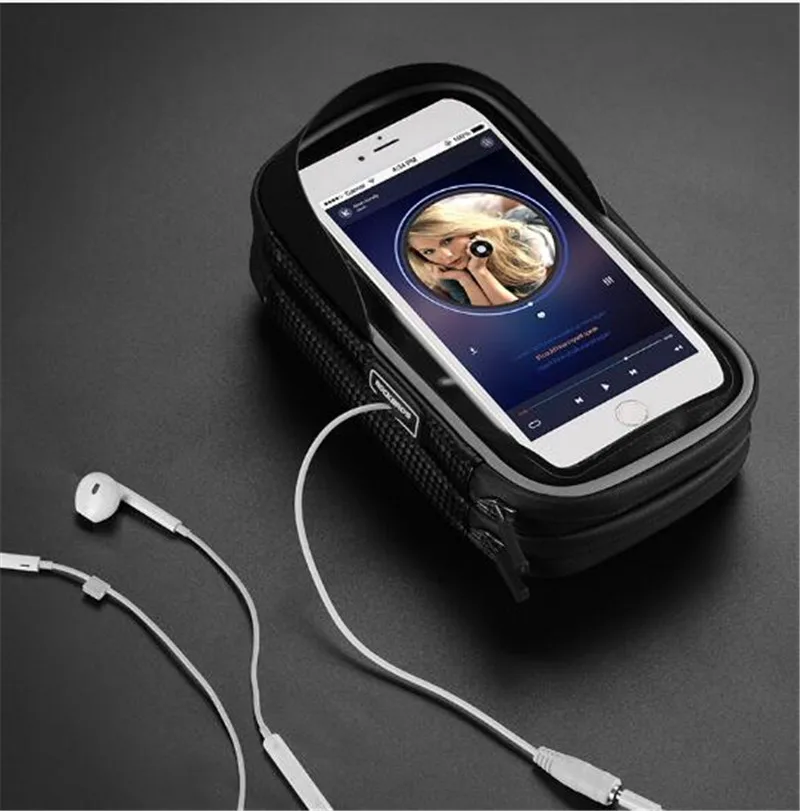 ROCKBROS 6.0 Inch Phone Bike Bicycle Bag Rainproof TPU Touch Screen Cell Phone Handlebar Holder MTB Bicycle Frame Pouch Bag