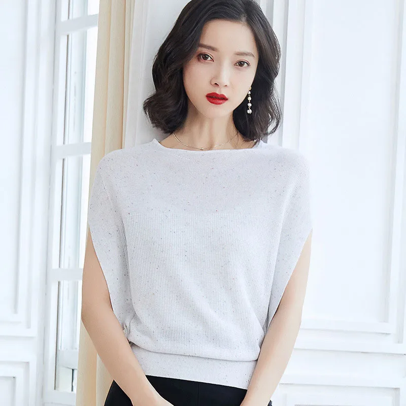 Women Knitted Short sleeve Sweaters and Pullovers Female Jumpers Women High Quality Sweaters Solid color for spring and summer