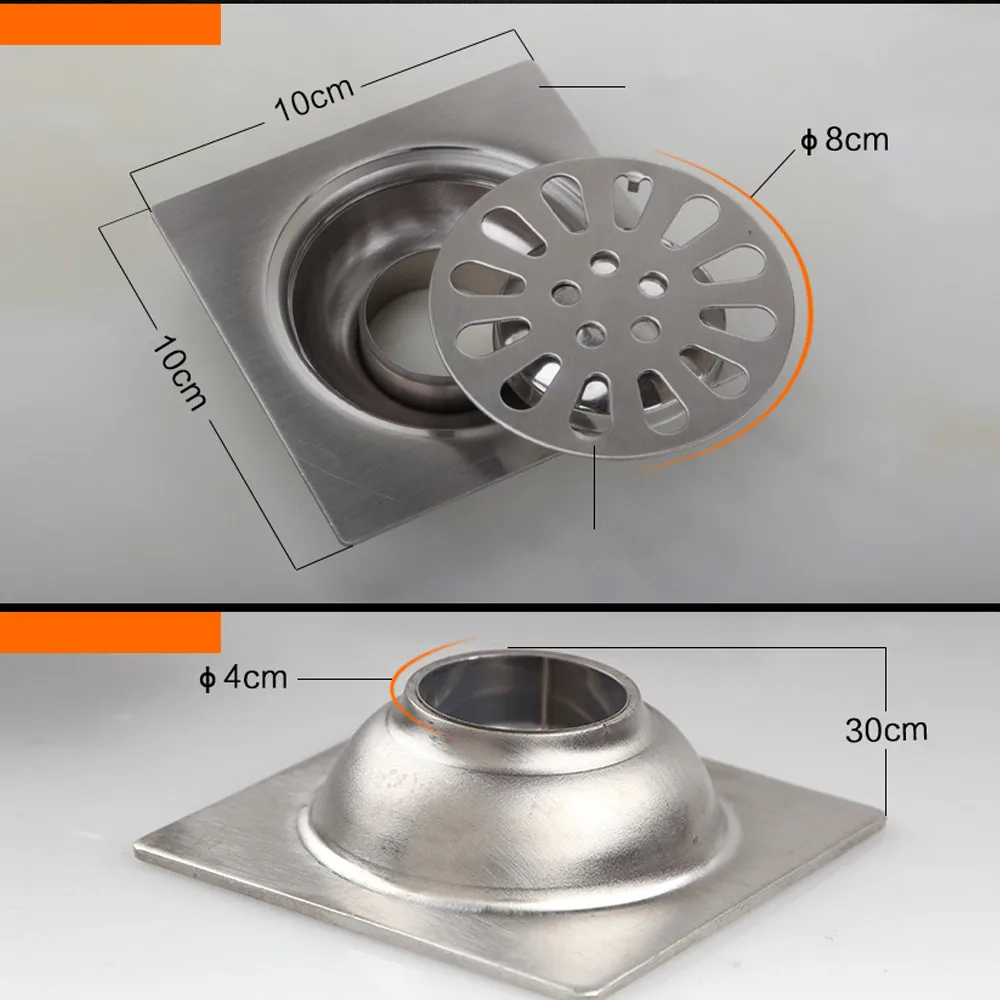 Душ слив толстый сток в полу из нержавеющей стали Обычная ванная, туалет, кухня, балкон, предназначенный для предотвращения запаха BaIDaiMoDeng