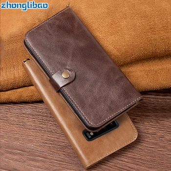 

Luxury Cowhide Flip Leather Case for Samsung Galaxy S10 S10Plus S10e S10lite Note9 Scrub Feel Wallet Card 360 Protective Case