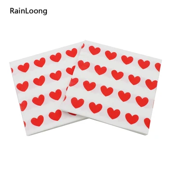 

[RainLoong] Printed Feature Love Paper Napkin Event & Party Supplies Tissue Decoupage Servilleta 33cm*33cm 5packs (20pcs/pack)