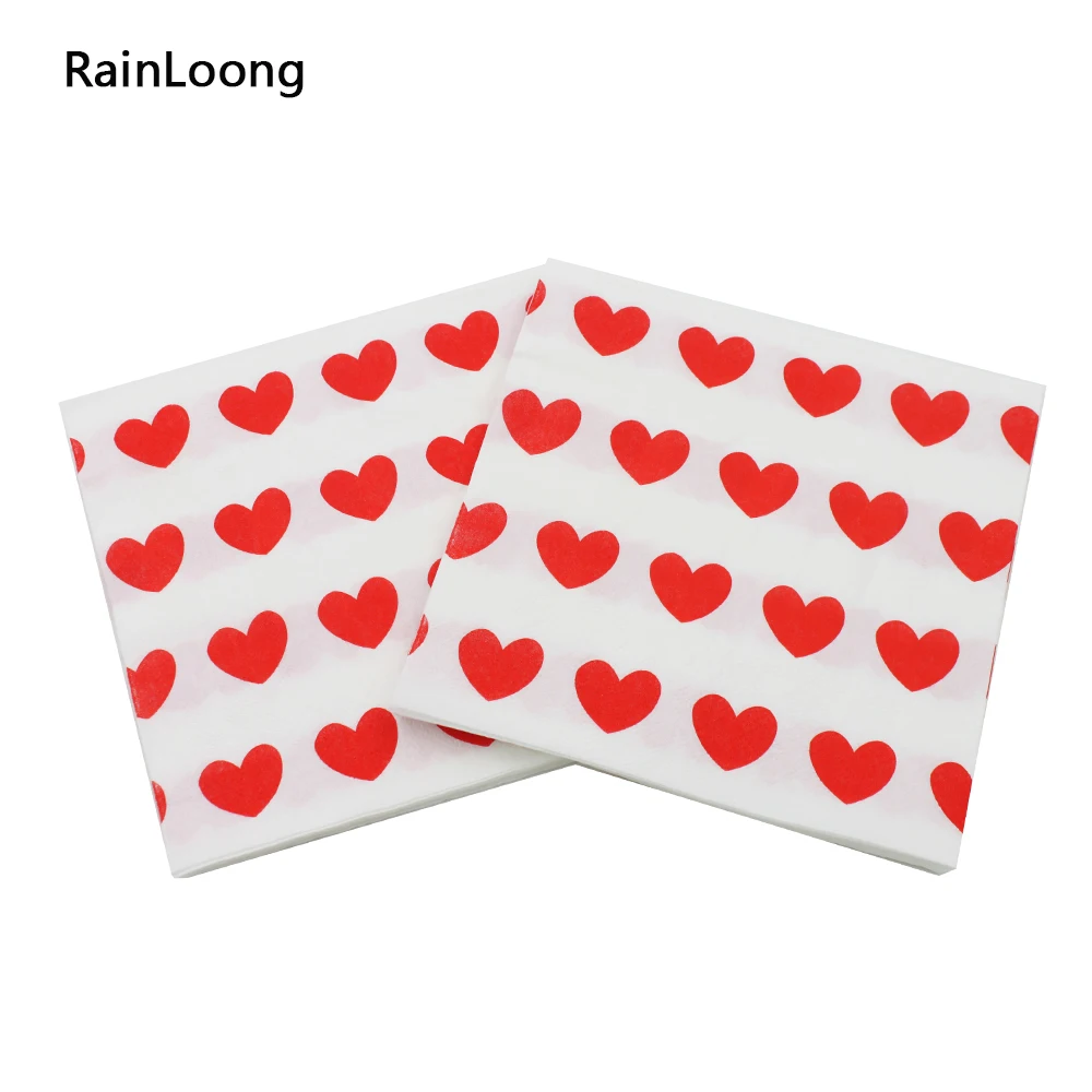 

[RainLoong] Printed Feature Love Paper Napkin Event & Party Supplies Tissue Decoupage Servilleta 33cm*33cm 20pcs/pack/lot