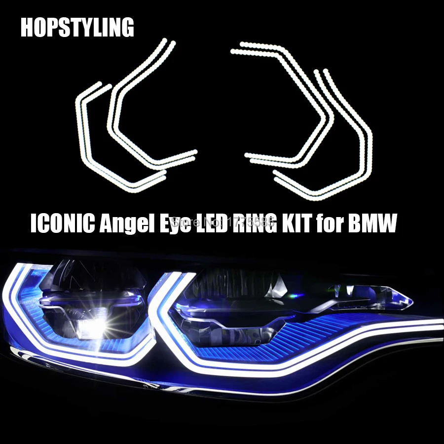 

Hopstyling Super Cool LED KIT for BMW HEADLIGHTS CONCEPT M4 STYLE DTM M3 M5 F30 SMD LED ANGEL EYES Halo Rings Auto Replacement