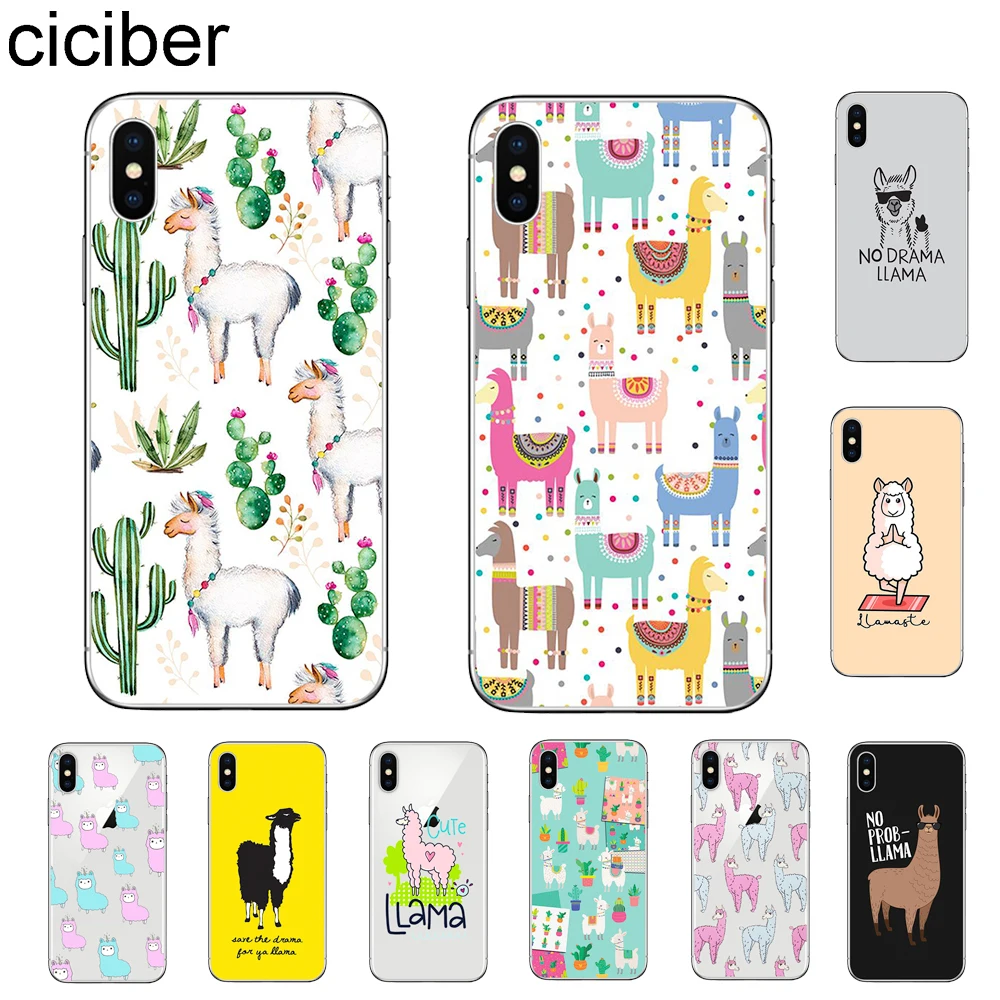 ciciber Cute Cartoon Animals Llama Alpaca Cover For Apple