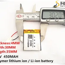 5 шт [SD] 3,7 V, 450 mAH, [403035] полимер литий-ионный/литий-ионный аккумулятор для игрушки, POWER BANK, gps, mp3, mp4, мобильный телефон, динамик