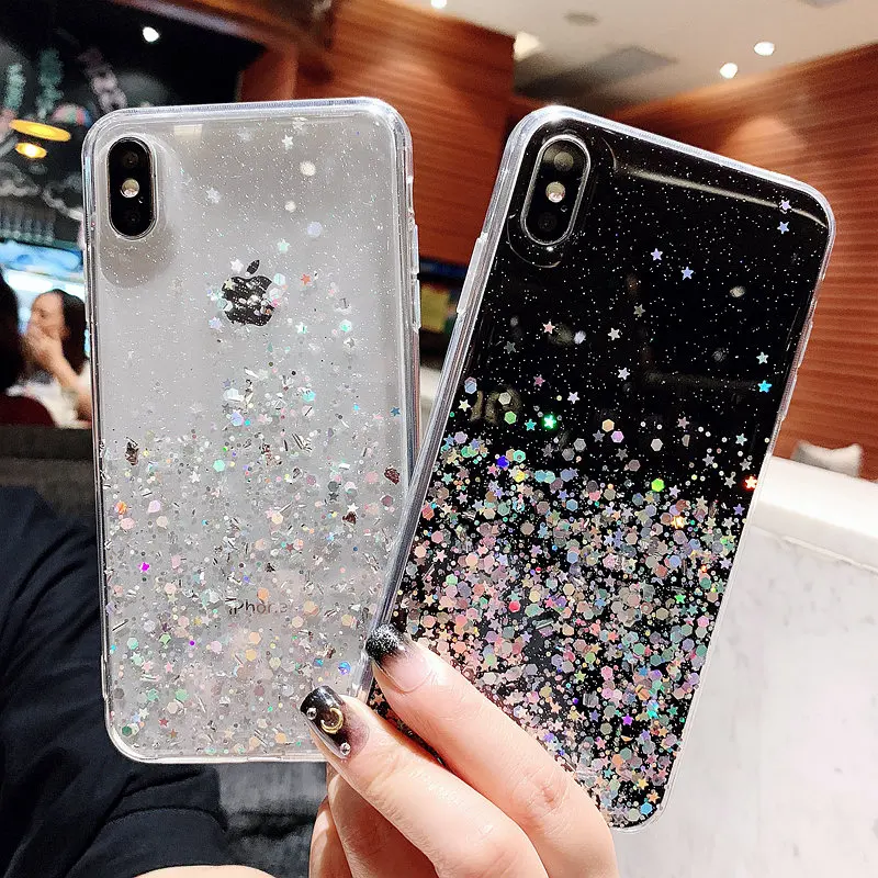 Moskado Блестящий Прозрачный мягкий кремний чехол для телефона для iphone 11 XS Max XR X 8 7 6 6S Plus шикарная модная задняя крышка