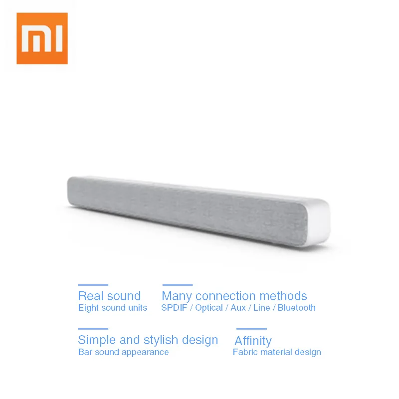 

Original Xiaomi Bluetooth Wireless TV Sound Bar Speaker Stylish Fabric Support Bluetooth Playback Optical SPDIF AUX IN For Home