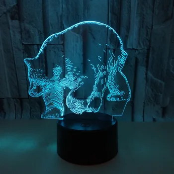 

New Polar Bear 3d Lamp 7 Color Change Table Lamps Baby Roomdeco Enfant Chambre Desk Lamp 3d Nightlight