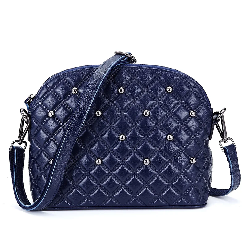 

Lomelobo Women's Genuine Leather Rivet messenger bags women small summer handbags shell bag lady crossbody bags HBL288