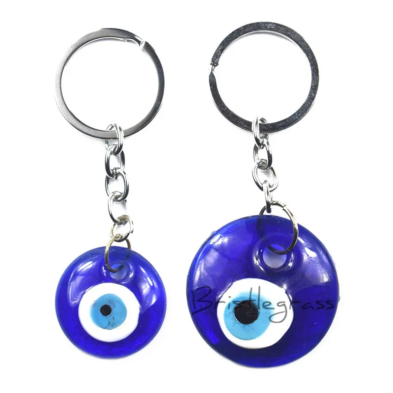 BRISTLEGRASS Turkish Blue Evil Eye Keychain Car Key Chains Ring Holder Amulets Lucky Charms