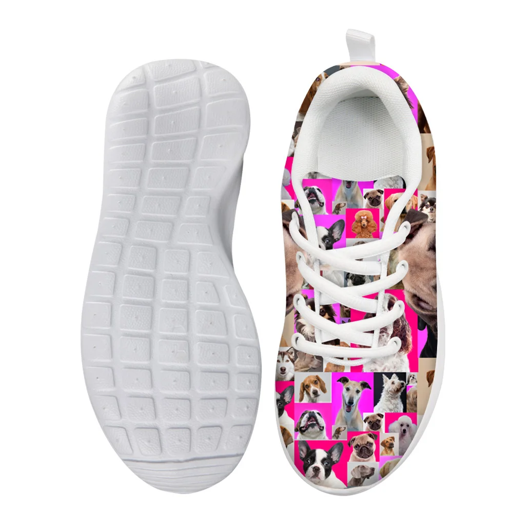 Розовые милые дизайнерские Детские кроссовки с принтом бульдога; спортивные мягкие удобные детские кроссовки для бега; кроссовки на шнуровке с низким верхом; футбольные кроссовки