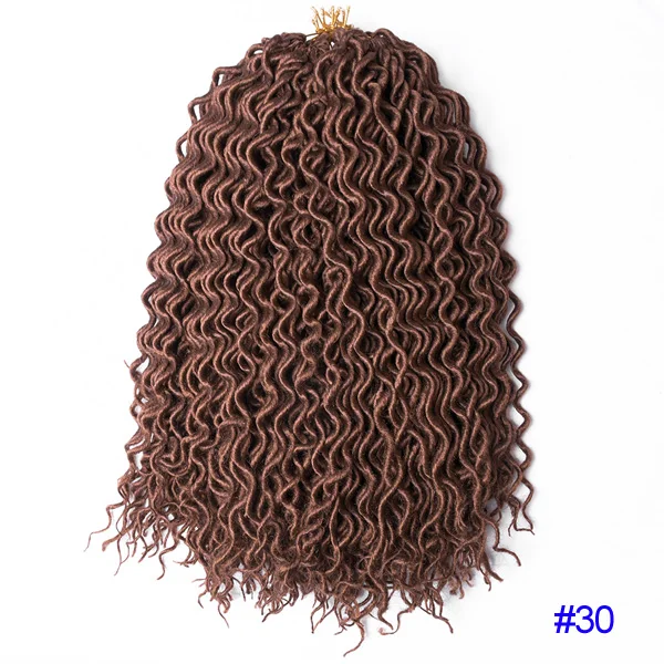 Утонченные 18 дюймов 24 пряди крючком богиня Faux Locs Curly вязание крючком Наращивание волос Синтетические волосы для косы цветные богемные Locs - Цвет: #30