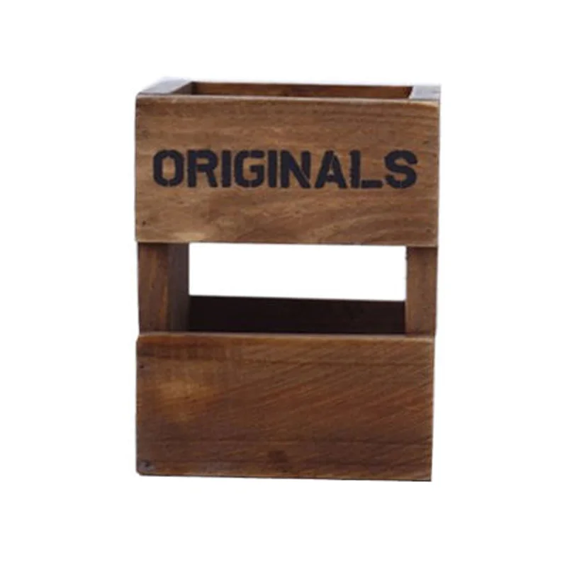 Wooden Box Retro Straw Cocktail Toolholder Bar Case Folder Whiskey Wine