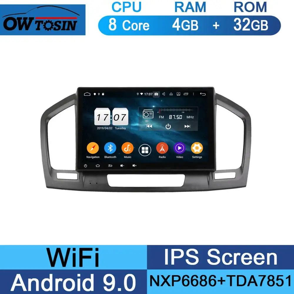 Android 9,0 ips 8 ядерный 4 Гб ram+ 64 ГБ rom Автомобильный DVD радио плеер gps для Opel Vauxhall Holden Insignia 2008-2013 DSP CarPlay ADAS - Цвет: 32G