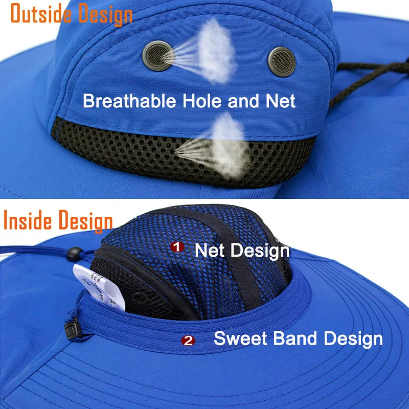 Boy Fishing Hat 99.9% UV Block Sun Shade Wide Cap Waterproof Heat Insulate  Outdoor Fishing Camping Swimming Beach Fisherman Hats