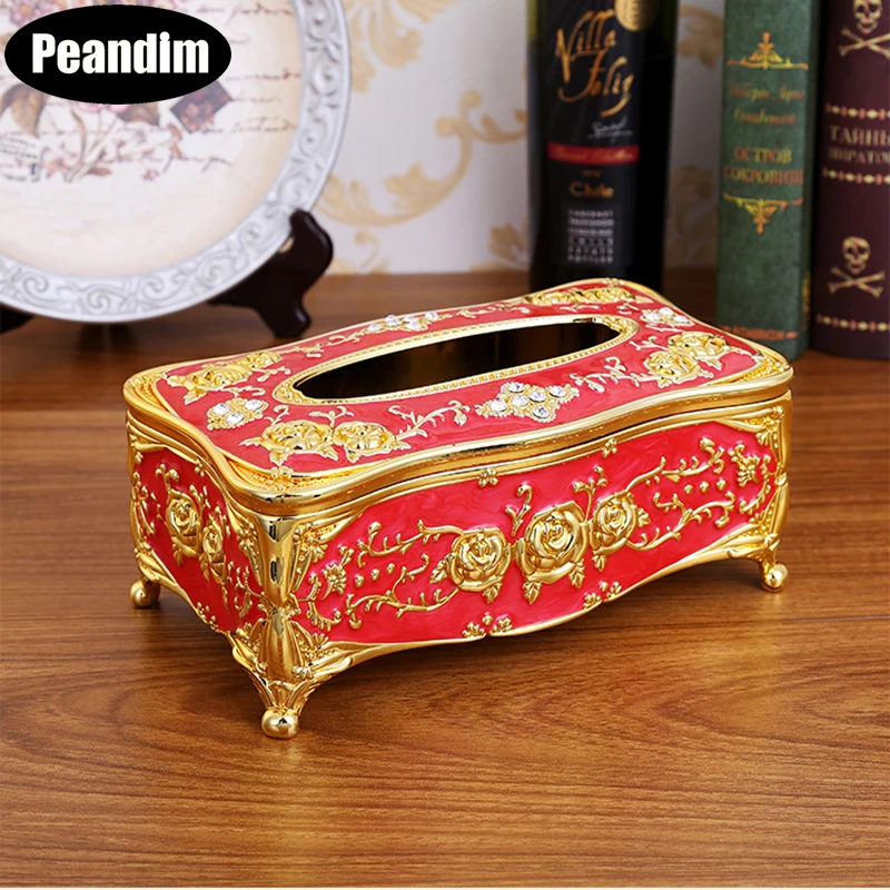 

PEANDIM Acrylic Tissue Box Universal European Paper Rack Home Desktop Storage Office KTV Hotel Organizer Car Facial Case Holder