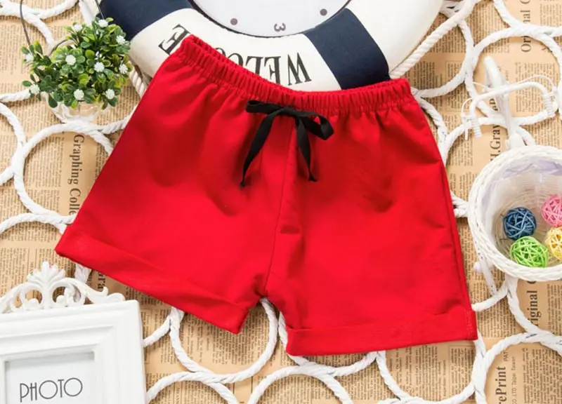New Baby Boy Girl Summer Shorts High Quality Kids Cotton Beach Solid Pants Children Casual Elastic Waist Trousers Boys Clothes (8)