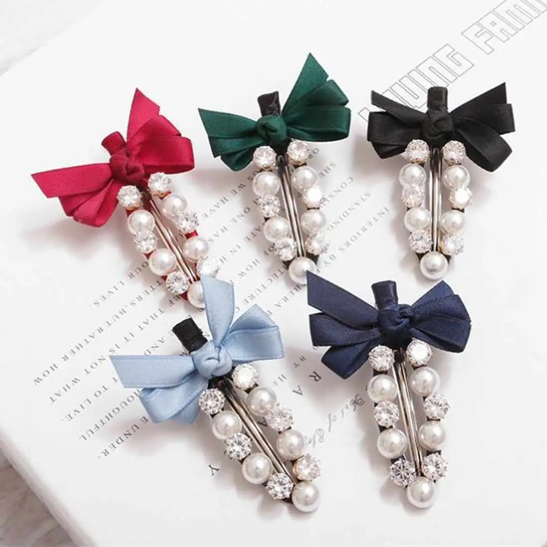 

Styles Women Korean Pearl Imitation Beads Hair Clip Barrette Stick Hairpin Hair Styling Accessories Cutey handmade For Girls