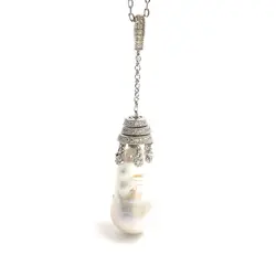 ЛИИ Ji барокко пресноводный жемчуг 925 пробы серебро белого золота Цвет Мода кулон