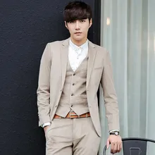 Бежевый лацкан с тупым углом, две пуговицы, Masculino, формальные Хвостатые, изготовленные, облегающие, модные, крутые, мужские костюмы, для свадебной вечеринки, выпускного, высокое качество