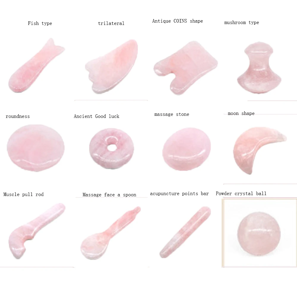 

Natural Rose Quartz Gua Sha Board Scraping Massage Tool Beauty Roller Scrapping Plate Massage