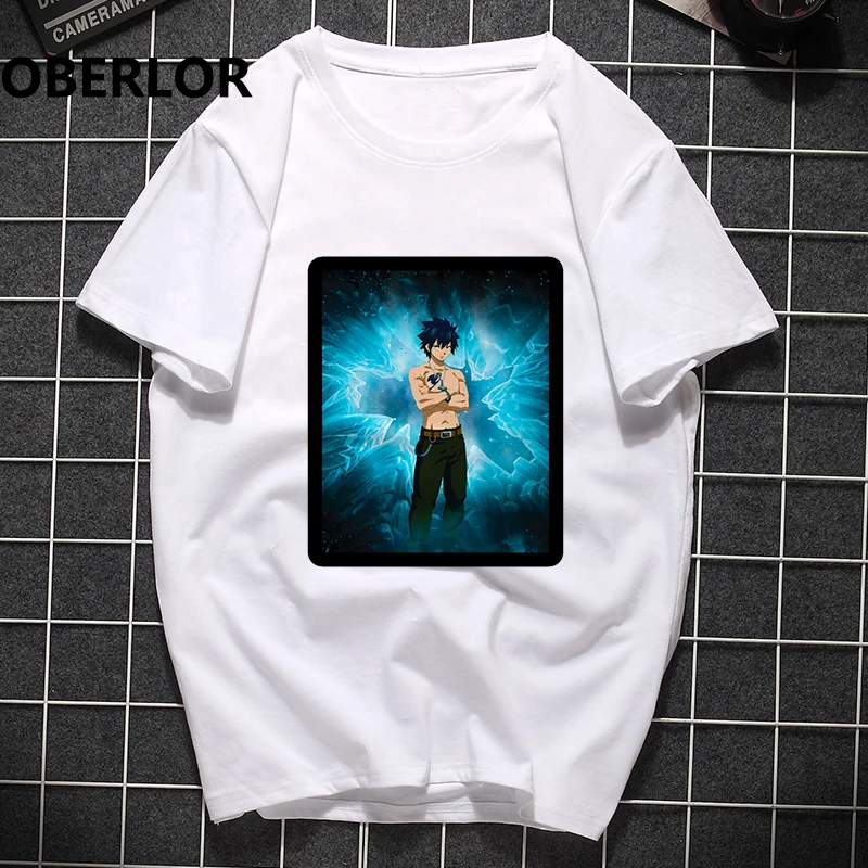 

Mens Fashion 2019 Gray Fullbuster Fairy Tail Anime Galaxy Tshirt Homme Harajuku Funny T Shirts Tumblr Streetwear T Shirt