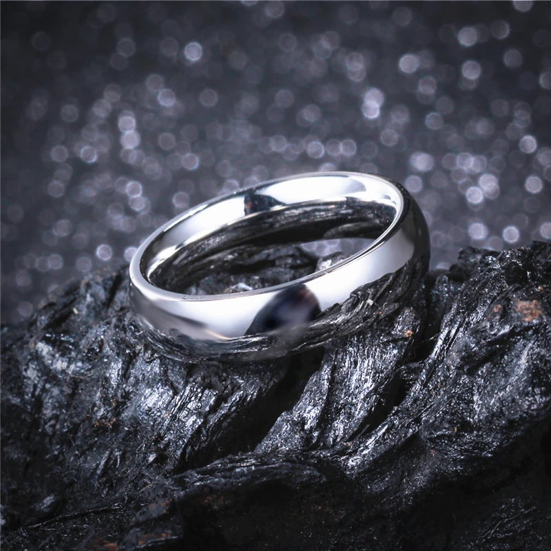4mm 6mm 8mm 316L Stainless Steel Shiny Polished Ring Comfort Fit Men Women Wedding Engagement Band Sizes 5 to 15
