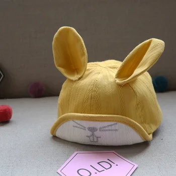 

2018 New Spring Summer Autumn Winter Male Female Boy Baby Cute Children Peaked Cap Rabbit Ears Tide Hat children's Hats -40