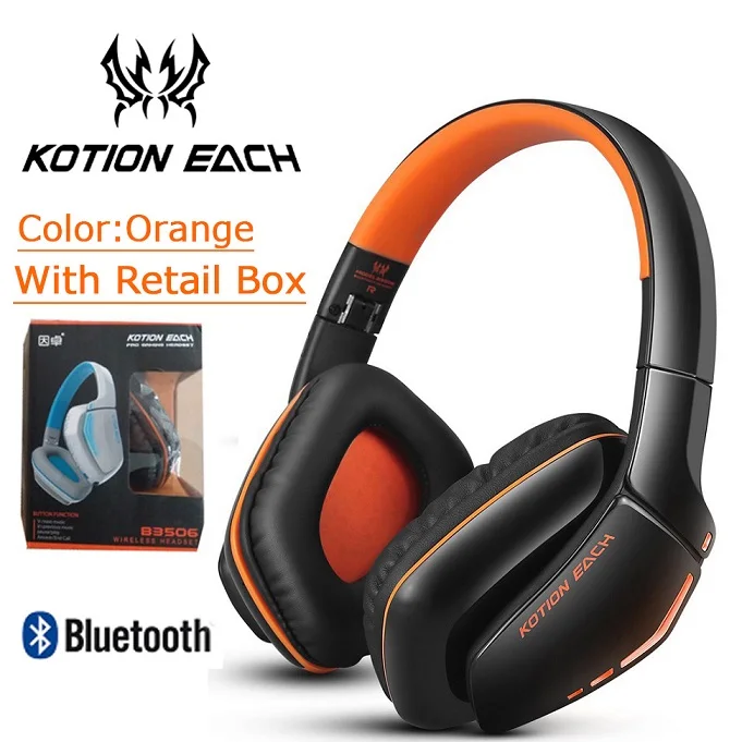 Игровые наушники KOTION B3506 Беспроводной Bluetooth наушники игровых гарнитур ПК Игровые наушники с микрофоном светодиодный свет для смартфона - Цвет: O-With Retail Box