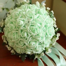 Отправить мужчины корсаж розы Искусственные невесты Руки Холдинг розы Свадебный букет невесты buque de noiva Настраиваемые