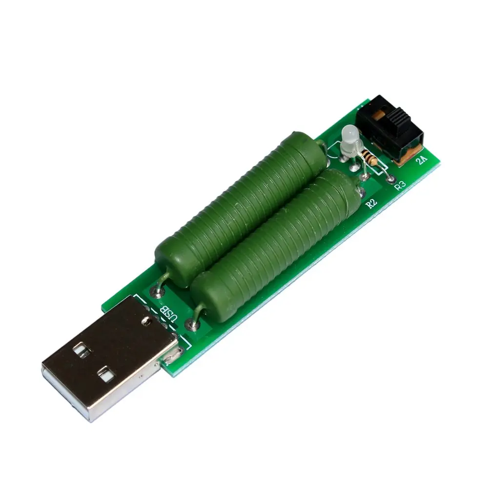 2Pcs 10W USB Load Resistance Mobile Power Aging Testing Resistors 2A 1A USB Port Current Voltage Meter Tester Adapter Dropship
