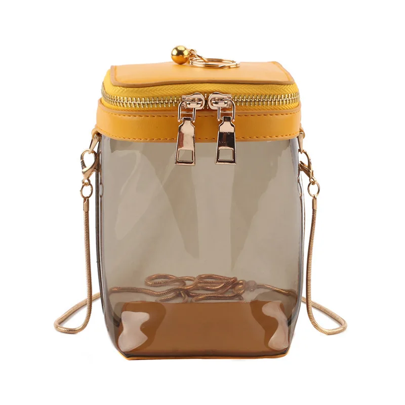 

Female Beach Shoulder Bag Casual Bucket Transparent Crossbody Bags Korean Style Messenger Bag New High Capacity Design Chain Bag