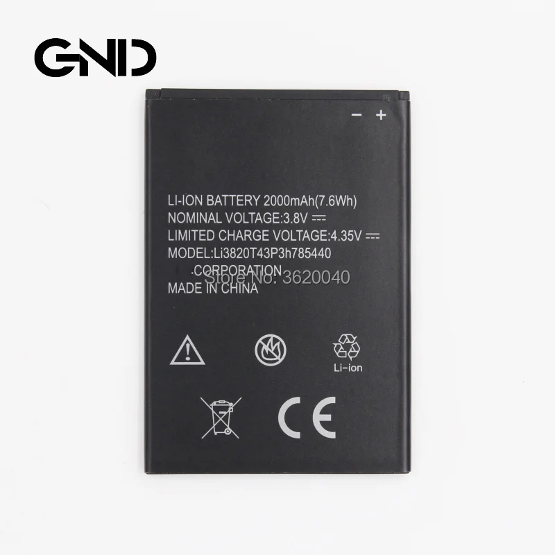 GND 3 8 V 2000 mAh/7.6Wh Li3820T43P3h785440 батарея для ZTE Blade L2 PLUS L370 смартфон литий полимерная