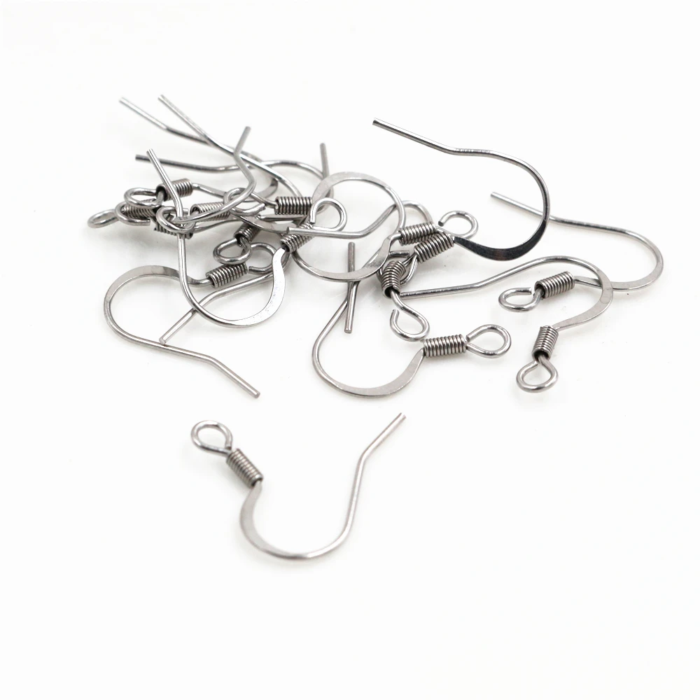 (Never Fade) 100pcs/lot 20x16mm Stainless Steel DIY Earring Findings Clasps Hooks Jewelry Making Accessories Earwire -W4-50