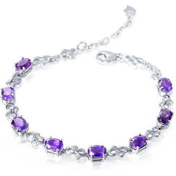 

Promotion New Qi Xuan_Purple Stone Elegant Bracelets_S925 Solid Silver Purple Stone Bracelets_Manufacturer Directly Sales