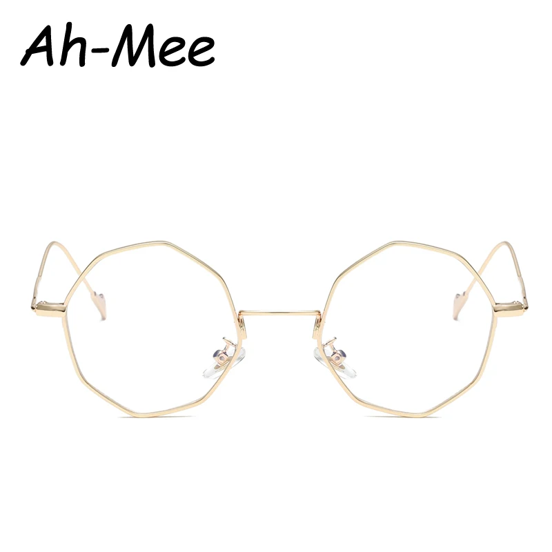 

Ah-mee Retro Women Man Eyeglasses Small Polygon Alloy Unisex Eyewear Frames Optical Clear Lenses Reading Glasses Spectacle Frame