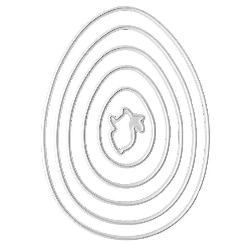 Углеродистая сталь пасхальные яйца кролик режущие штампы набор тиснение шаблоны шаблонов пресс-форма бумага DIY Art ремесло скрапбук книга карта Jan-23