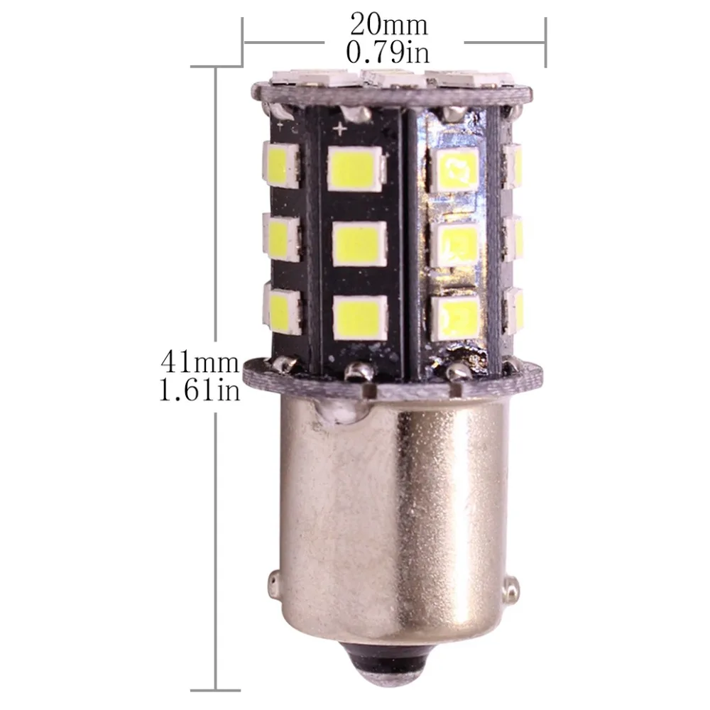 1156 1157 светодиодный светильник Canbus 33-2835 SMD 12 В белый интерьер RV Кемпер поворот задний ход парковочный Боковой габаритный фонарь 2 шт./партия