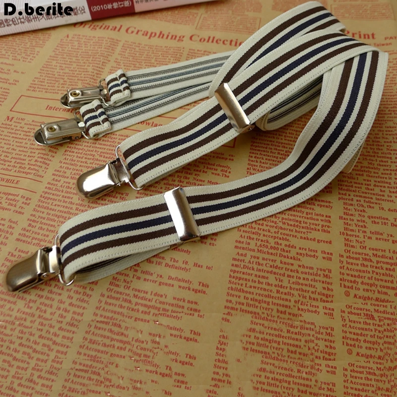 Men's Striped Braces Casual Unisex Adjustable Clip-on Suspenders Clip Adult Belt Strap For Wedding Party BDXJ2518 | Аксессуары для