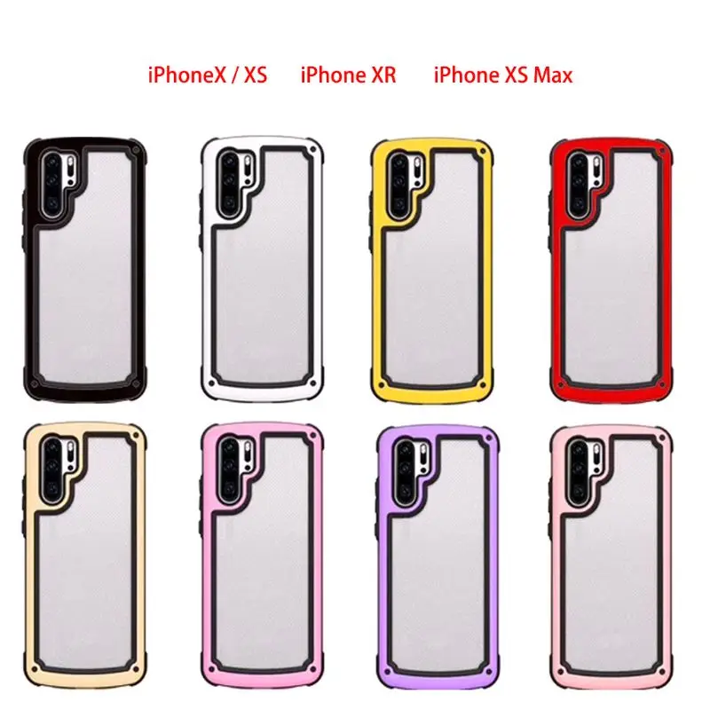 

Transparent TPU Acrylic Bumper Case Phone Shell Protective Cover for Apple iPhone X/XS/XR/XS Max Cellphones Accessories