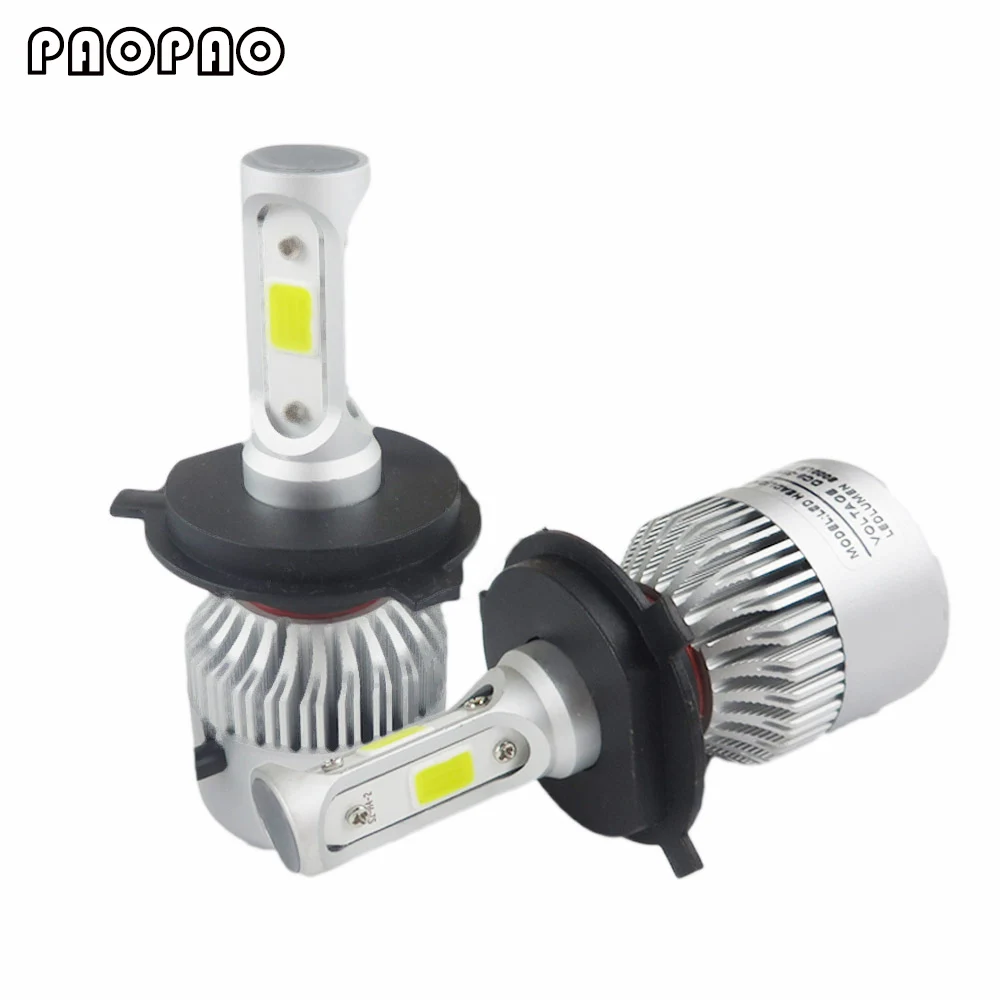 

2X 6500K H4 LED H7 H11 H8 HB4 H1 H3 HB3 Auto S2 Car Headlight Bulbs 72W 8000LM Car Styling led automotivo