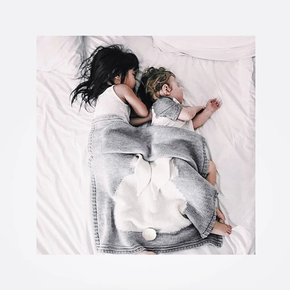 Baby ins explosion decke kinder klimaanlage decke baby jungen und mädchen gestrickte decke sprießen kaninchen wolle quilt