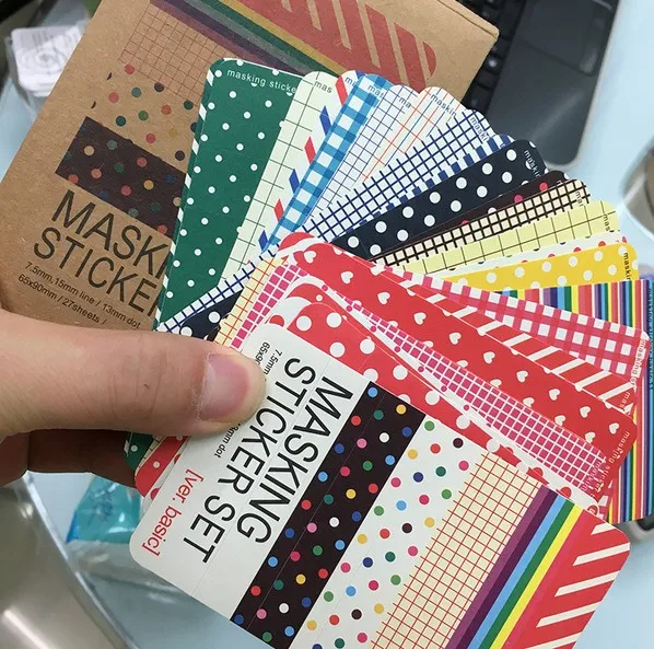 

27 pcs/lot Washi Scrapbook Basic Pastel Masking Tape Craft Stickers Pack DIY Album Diary Decorative Labelling Art Adhesives