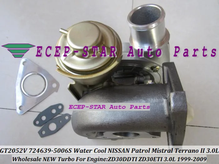 GT2052V 724639-5006S 705954-0013 Water Cooled Turbocharger for NISSAN Patrol Mistral TERRANO II ZD30DDTI ZD30ETI 3.0L TURBO (6)