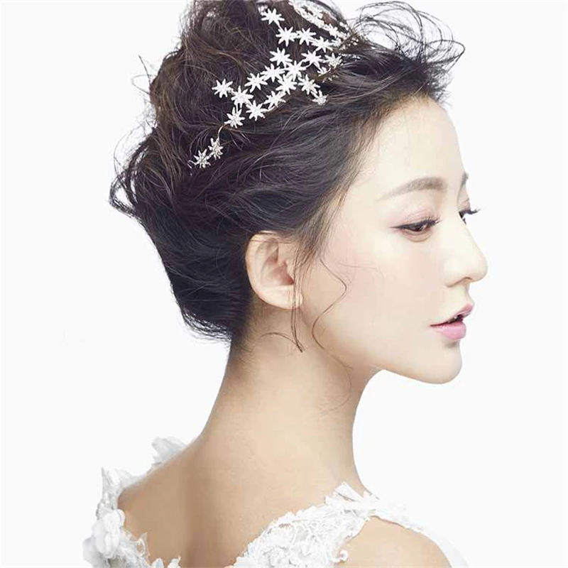 

Luxury Rhinestone Stars Bridal Head Chain Hair Jewelry Crystal Headband Wedding Hair Accessorie Headpiece Tiara Noiva Headwear
